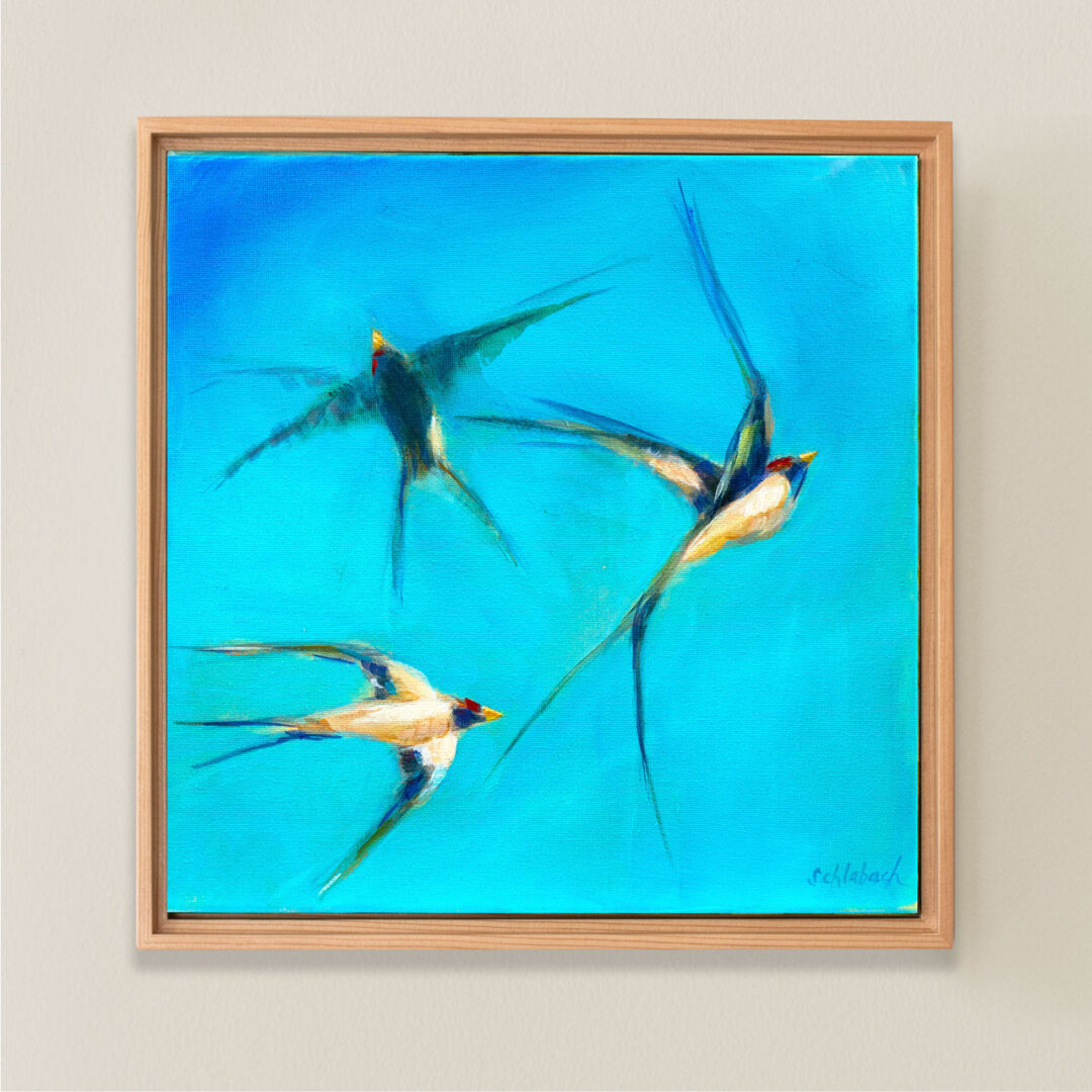 Threading the Blue I framed © Sue Schlabach